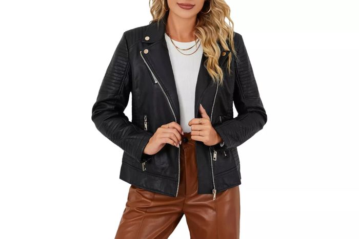 faux leather jacket