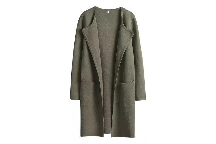 open-front knitted jacket