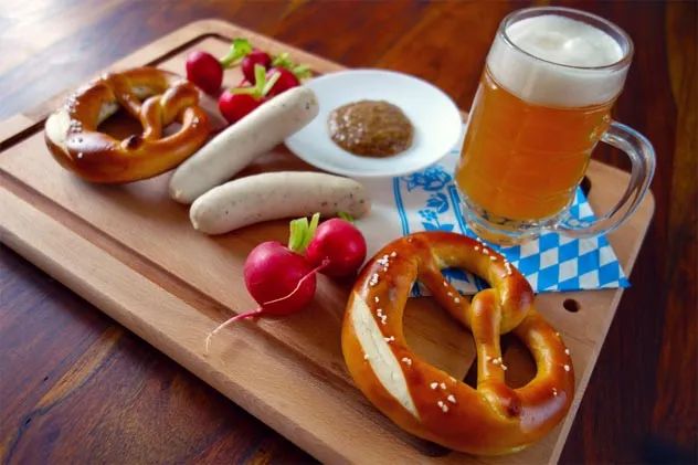 A traditional Bavarian lunch at Munich's Oktoberfest