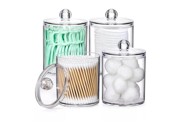 The Aozita Pack of Four Acrylic Jars offers a smart and elegant storage solution for your kitchen, keeping everything neatly arranged and easy to access.