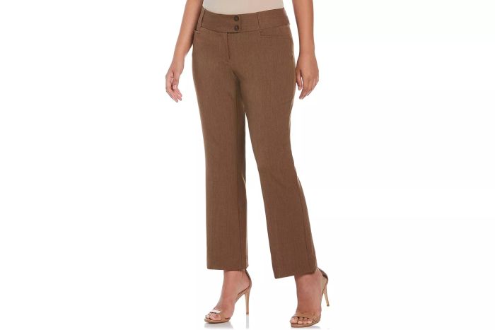 Rafaella Curvy Fit Gabardine Bootcut Stretch Dress Pants, offering a perfect blend of comfort and style