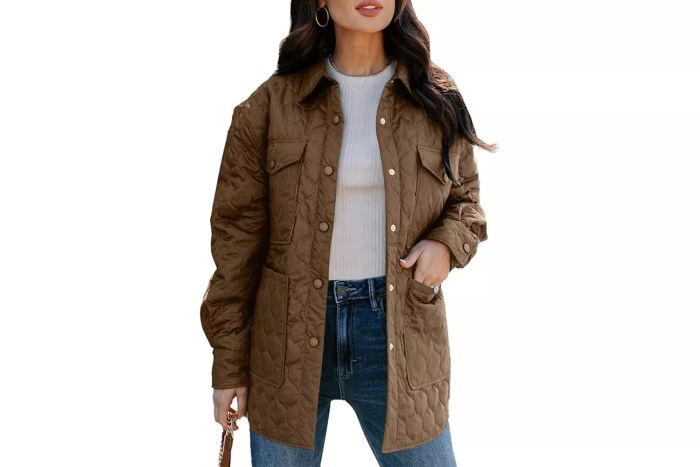 button-down quilted jacket