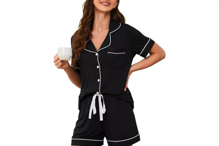 Women's 2-Piece Pajama Sets with Short Sleeves, Stylish Lounge Sleepwear