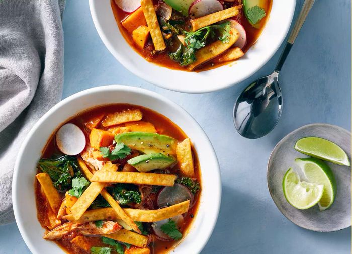 Healthy Potato and Kale Tortilla Soup