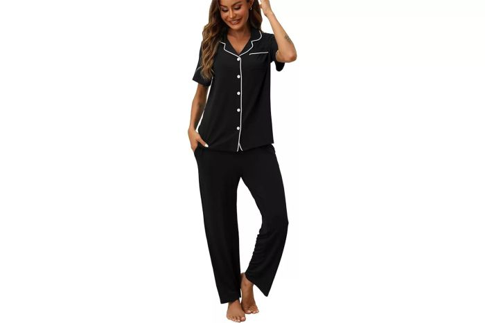 ＺＭＪ Women's Pajama Sets 2-Piece Lounge Set with Short Sleeves
