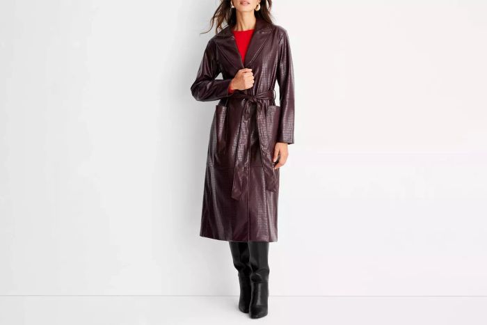 A New Day Faux Croc Trench Coat