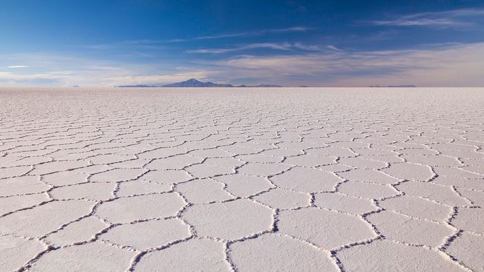 A vast, snow-like expanse of salt