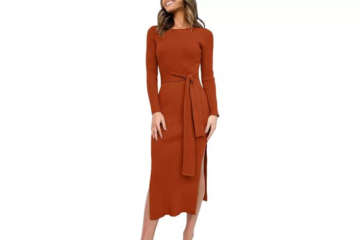 Amazon ANRABESS Women's 2023 Fall Elegant Sweater Dress Long Sleeve