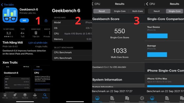 Cách xem điểm Geekbench trên điện thoại