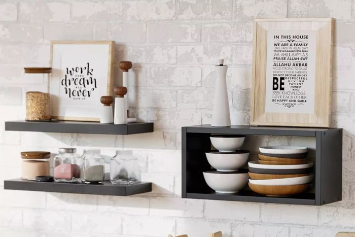 Amazon RICHER HOUSE Black Floating Shelves Set of 3