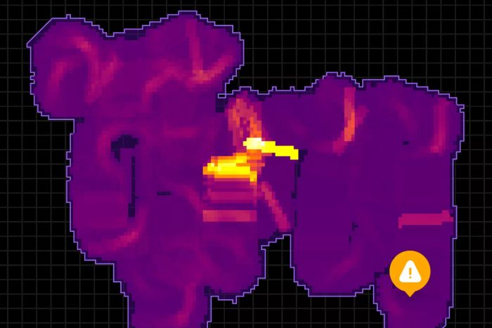 A screenshot showing the mapping feature of the Dyson 360 Vis Nav Robot Vacuum