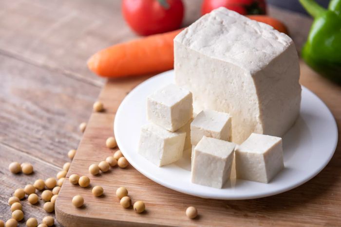 fresh, soft white tofu