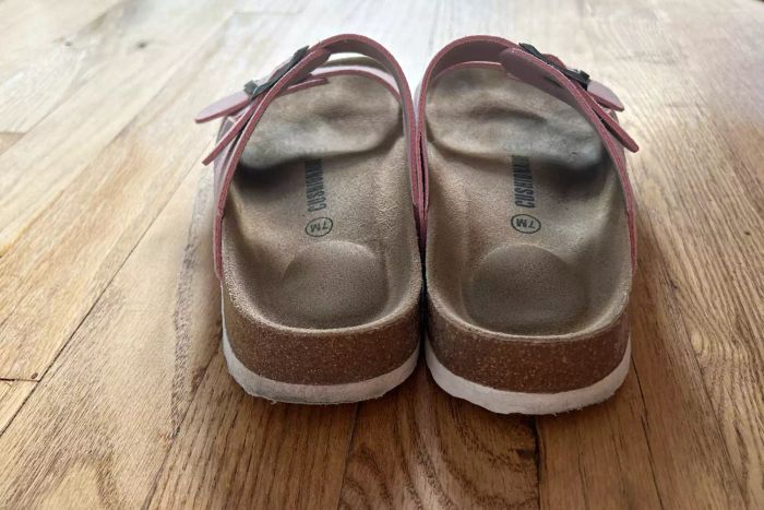 The insole of the Cushionaire Women's Lane Cork Footbed Sandal with +Comfort.