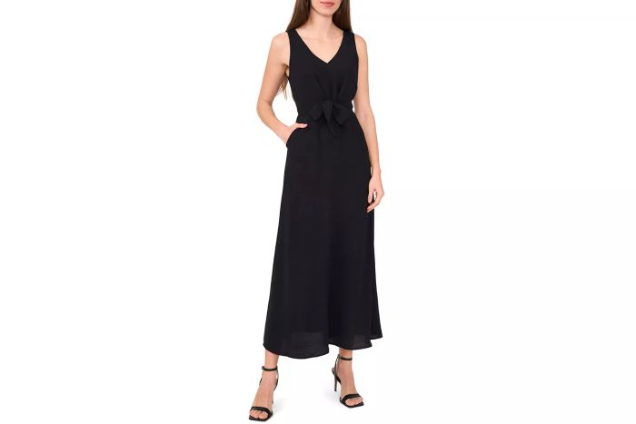 front tie maxi dress
