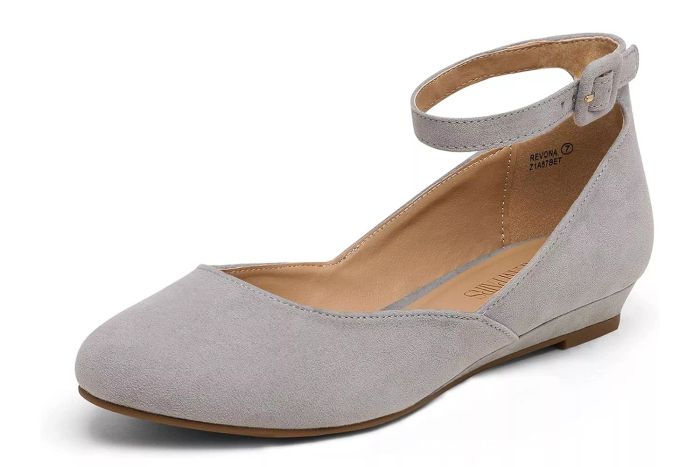 DREAM PAIRS Revona Low Wedge Ankle Strap Flats