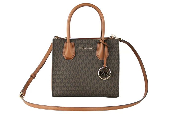 MICHAEL KORS Mercer Medium Logo & Leather Accordion Crossbody Bag