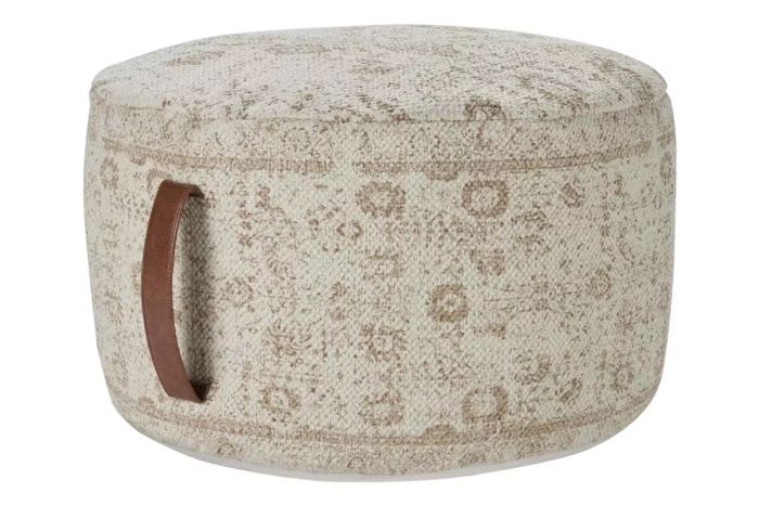 Handcrafted Vintage Floral Pouf by Nicole Curtis
