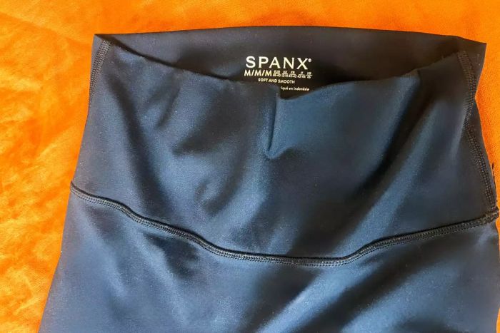 The waistband detail on the Spanx Soft & Smooth Active 7/8 Leggings