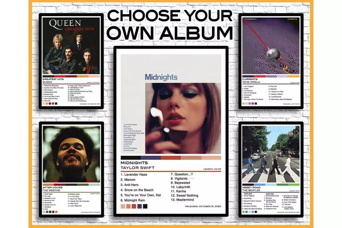 Personalized Gold Album Poster Gift