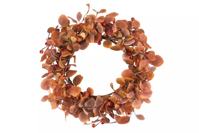 Scidweet Store 18-inch Fall Wreath for Front Door, Fall Decor Artificial Wreath with Eucalyptus