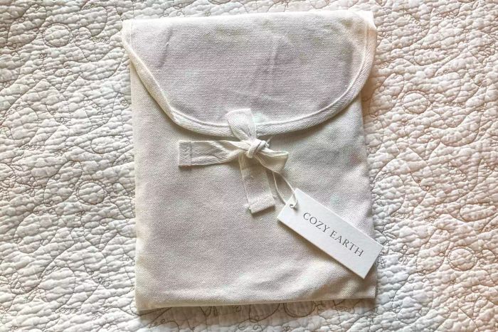 Cozy Earth Bamboo Pillowcases stored inside a protective bag