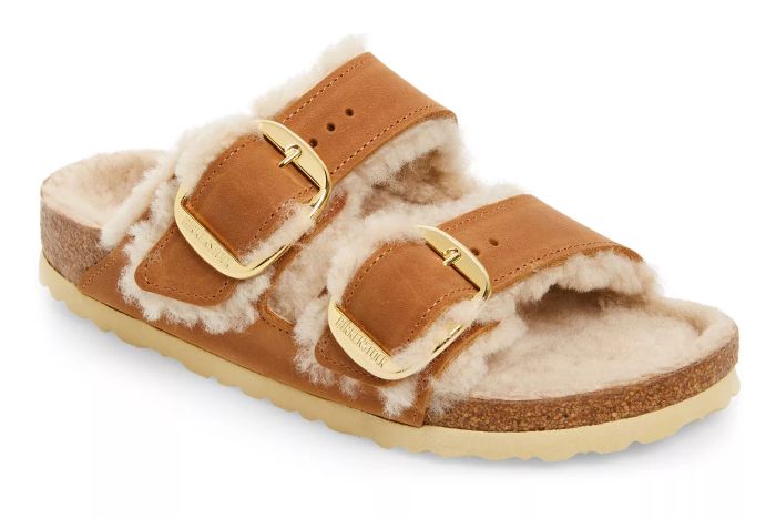 Birkenstock Arizona Big Buckle Genuine Shearling Lined Sandal