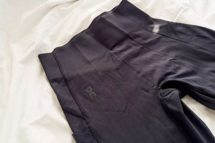 A detailed view of the waistband on the On Running Movement Tights