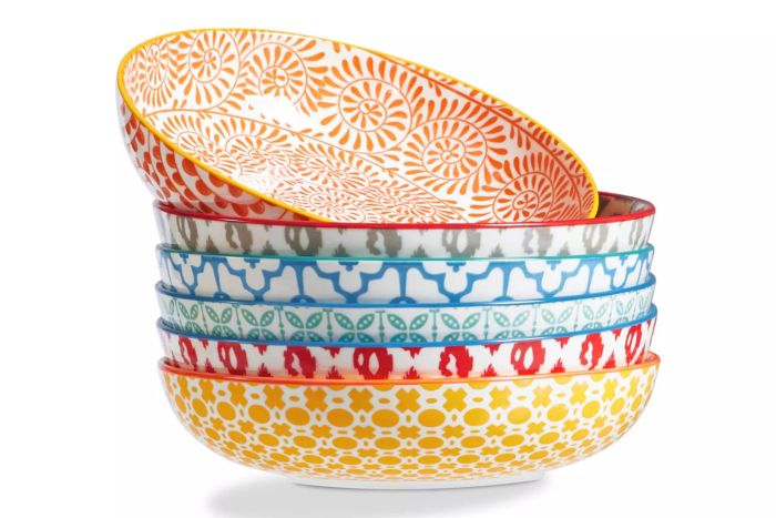 ONEMORE Colorful Pasta Bowls Set of 6, 36oz