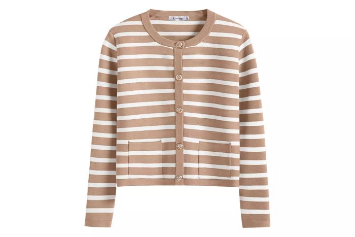 ANRABESS Striped Cardigan Sweater