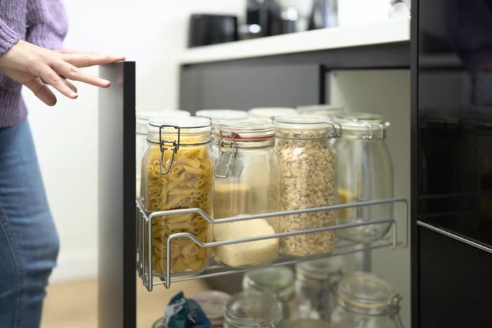 Neatly arranged cabinet