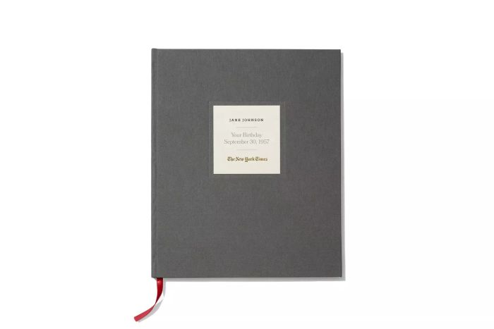 New York Times Custom Birthday Book