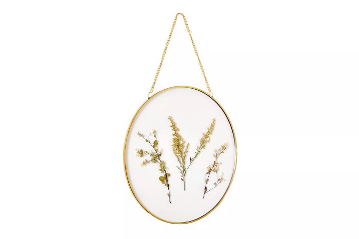 Home Decor Collection Crystal Art Gallery Hanging Circular Framed Glass Floral Wall Decor
