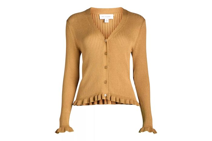 Long-sleeve Ruffle Hem Cardigan Sweater for Women by Free Assembly