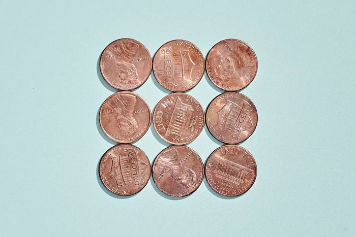 coins arranged in a grid