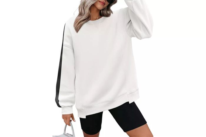 Zeagoo Women’s Long-Sleeve Color-Block Oversized Sweatshirt