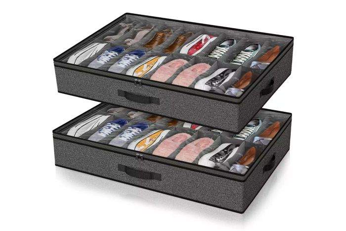 2-Pack Under-Bed Shoe Storage Solution for Closets