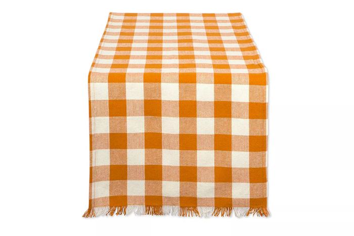 DII Heavyweight Fringed Check Tabletop Collection