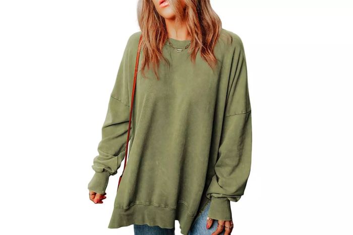 SHEWIN Women’s Casual Long-Sleeve Crewneck Lightweight Sweatshirt