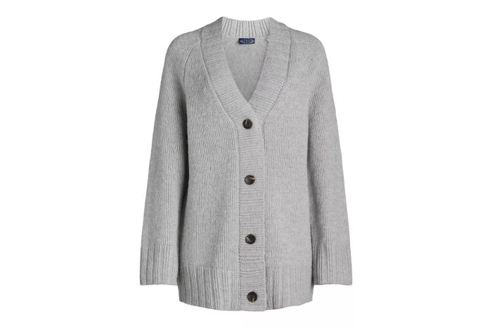 Scoop Women's Oversized V-Neck Cardigan Sweater, Midweight