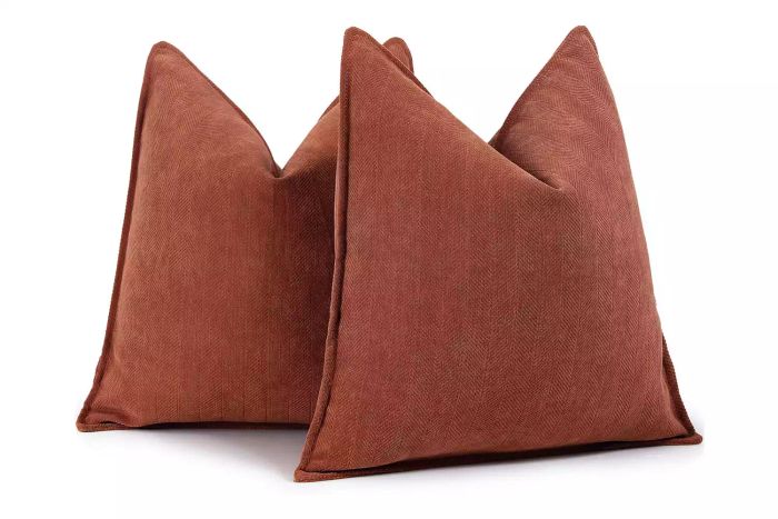 ZWJD Rust Pillow Covers 20x20 Set of 2 Chenille
