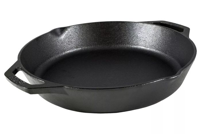 Lodge 12 Inch Pre-Seasoned Cast Iron Skillet - Dual Assist Handles - Use in the Oven, on the Stove, on the Grill, or Over a Campfire - Black
