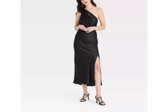 one shoulder midi dress