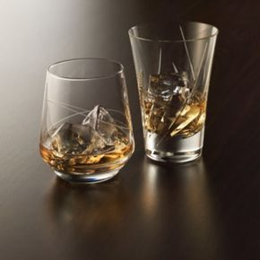 Glasses filled with whiskey.