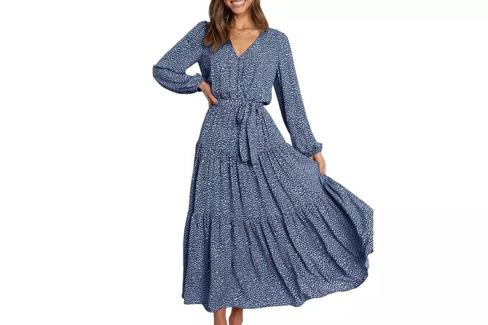 PRETTYGARDEN Women's Fall Long-Sleeve Wrap V-Neck Floral Maxi Dress with Ruffles, Available on Amazon