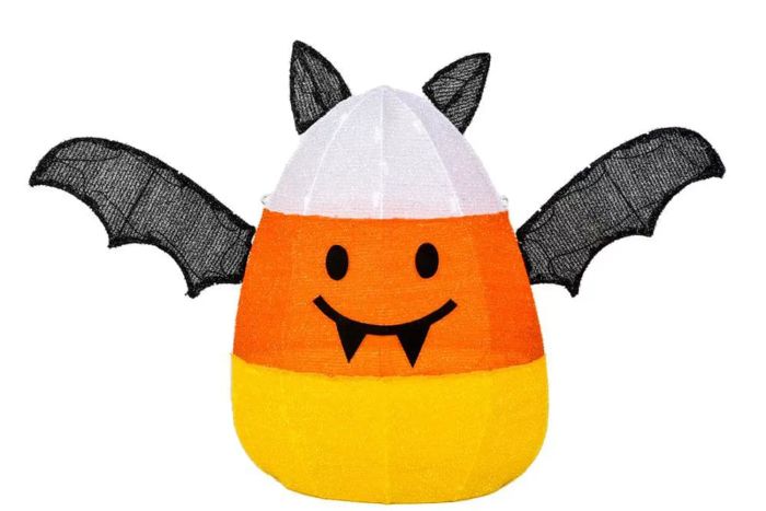 pre lit candy corn bat decor