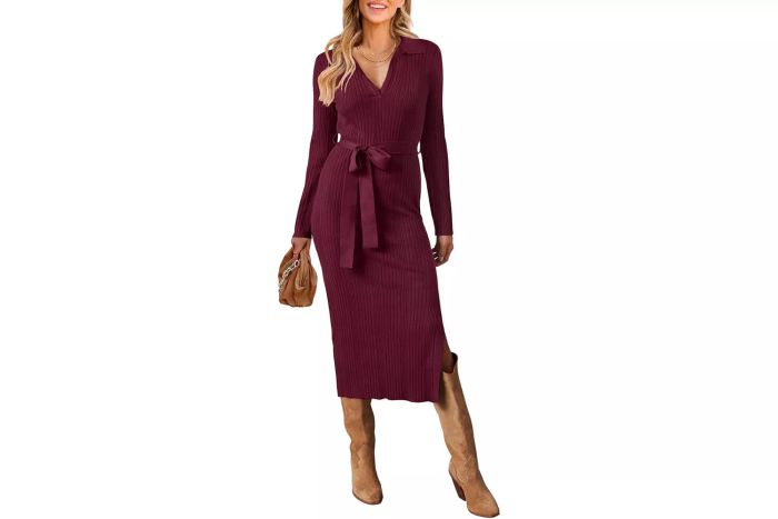 MEROKEETY Sweater Dress