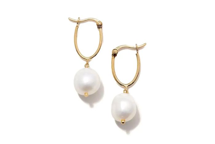 Organic Pearl Hoops from Mejuri