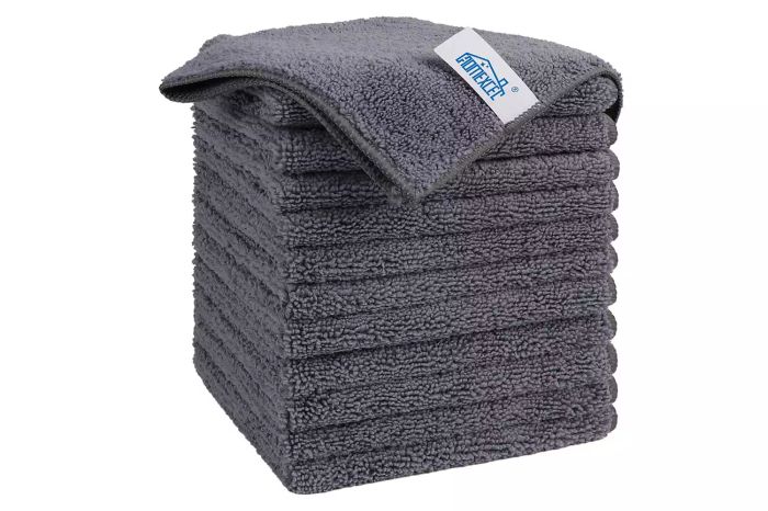 HOMEXCEL Microfiber Cleaning Cloth Grey, 12 Pack
