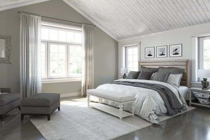 Bedroom featuring soft gray wall paint