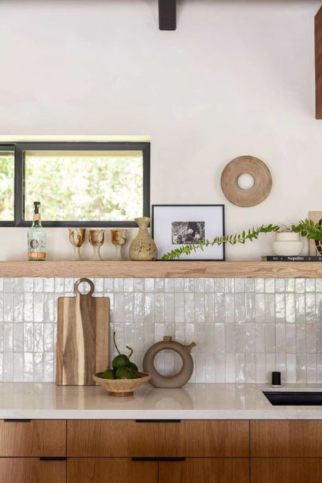 Elegantly styled kitchen countertops